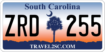 SC license plate ZRD255