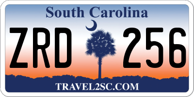 SC license plate ZRD256