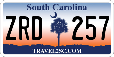 SC license plate ZRD257