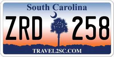 SC license plate ZRD258