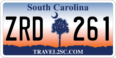 SC license plate ZRD261