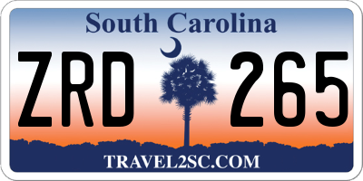 SC license plate ZRD265