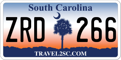 SC license plate ZRD266