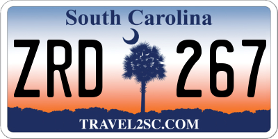 SC license plate ZRD267