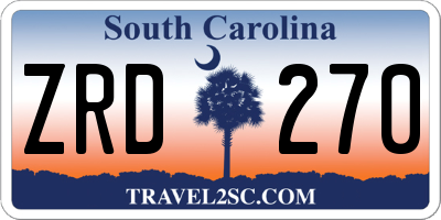 SC license plate ZRD270