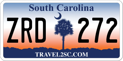 SC license plate ZRD272