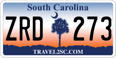 SC license plate ZRD273
