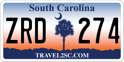 SC license plate ZRD274