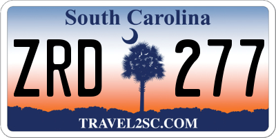 SC license plate ZRD277