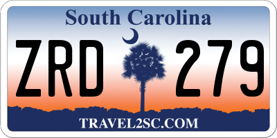 SC license plate ZRD279