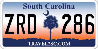 SC license plate ZRD286