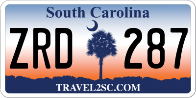 SC license plate ZRD287
