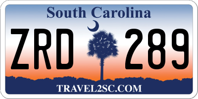 SC license plate ZRD289