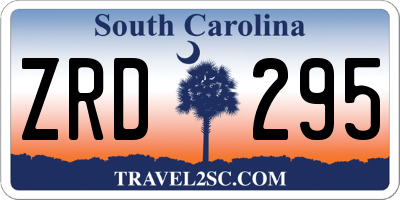 SC license plate ZRD295