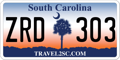 SC license plate ZRD303