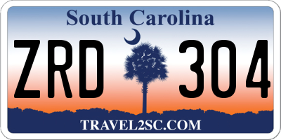 SC license plate ZRD304
