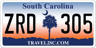 SC license plate ZRD305
