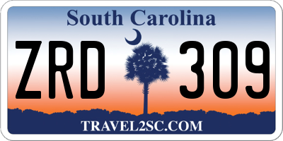 SC license plate ZRD309