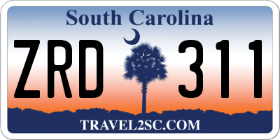 SC license plate ZRD311