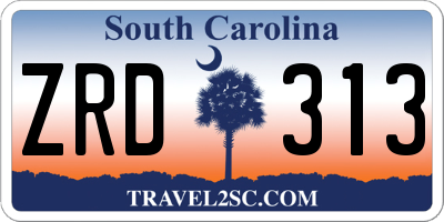 SC license plate ZRD313