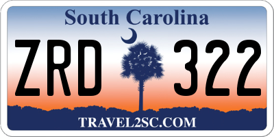 SC license plate ZRD322