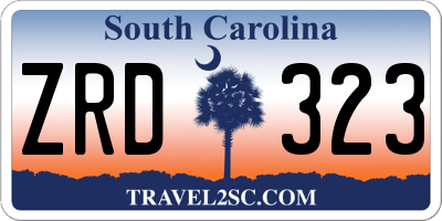 SC license plate ZRD323