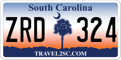 SC license plate ZRD324