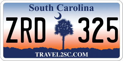SC license plate ZRD325
