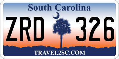 SC license plate ZRD326