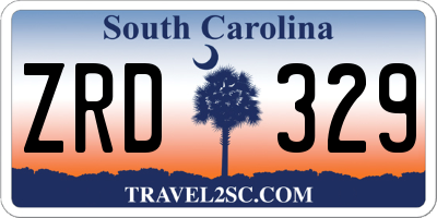 SC license plate ZRD329