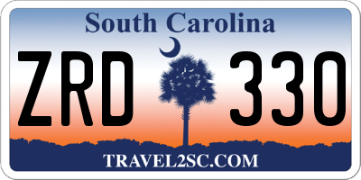 SC license plate ZRD330