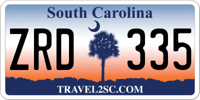 SC license plate ZRD335