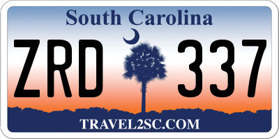 SC license plate ZRD337