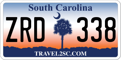 SC license plate ZRD338