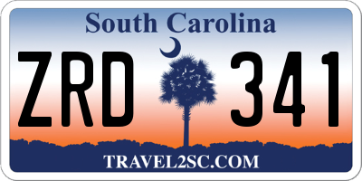 SC license plate ZRD341
