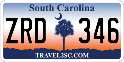 SC license plate ZRD346