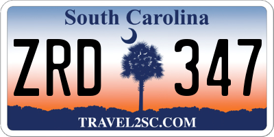 SC license plate ZRD347