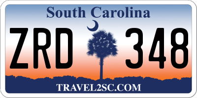 SC license plate ZRD348