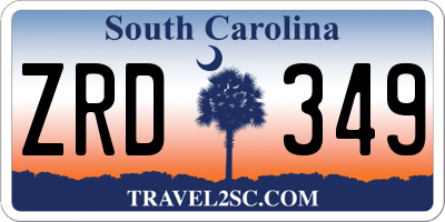 SC license plate ZRD349