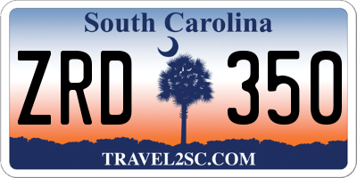 SC license plate ZRD350