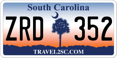 SC license plate ZRD352