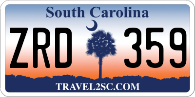 SC license plate ZRD359