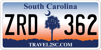 SC license plate ZRD362