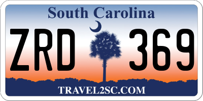 SC license plate ZRD369