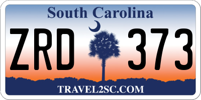 SC license plate ZRD373