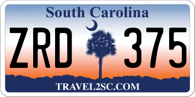 SC license plate ZRD375