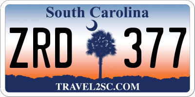SC license plate ZRD377