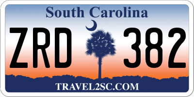 SC license plate ZRD382