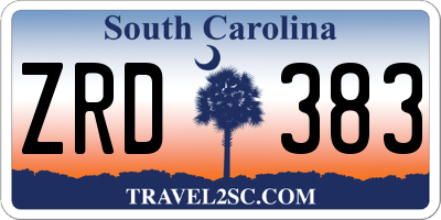 SC license plate ZRD383