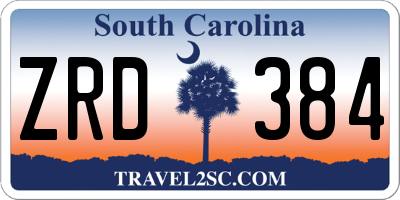 SC license plate ZRD384